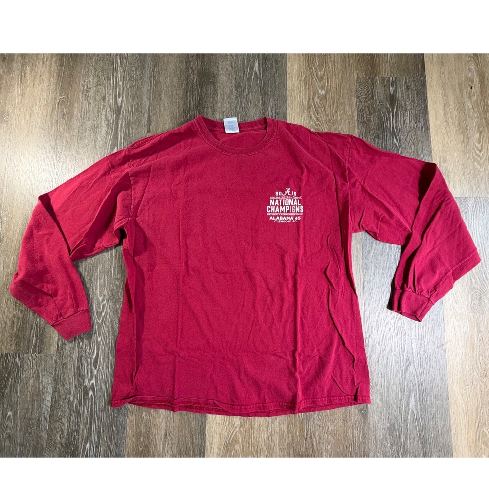Gildan Alabama Crimson Tide 2015 National Champions Shirt Mens XL Red LS